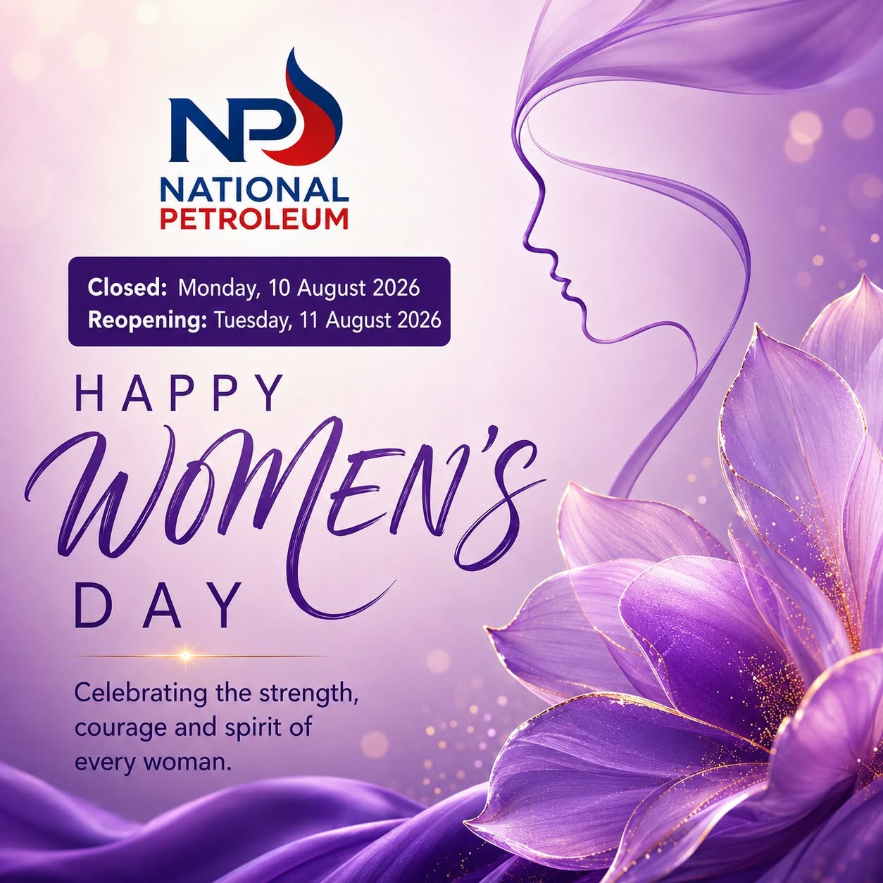 Women’s Day Trading Notice | National Petroleum Newcastle