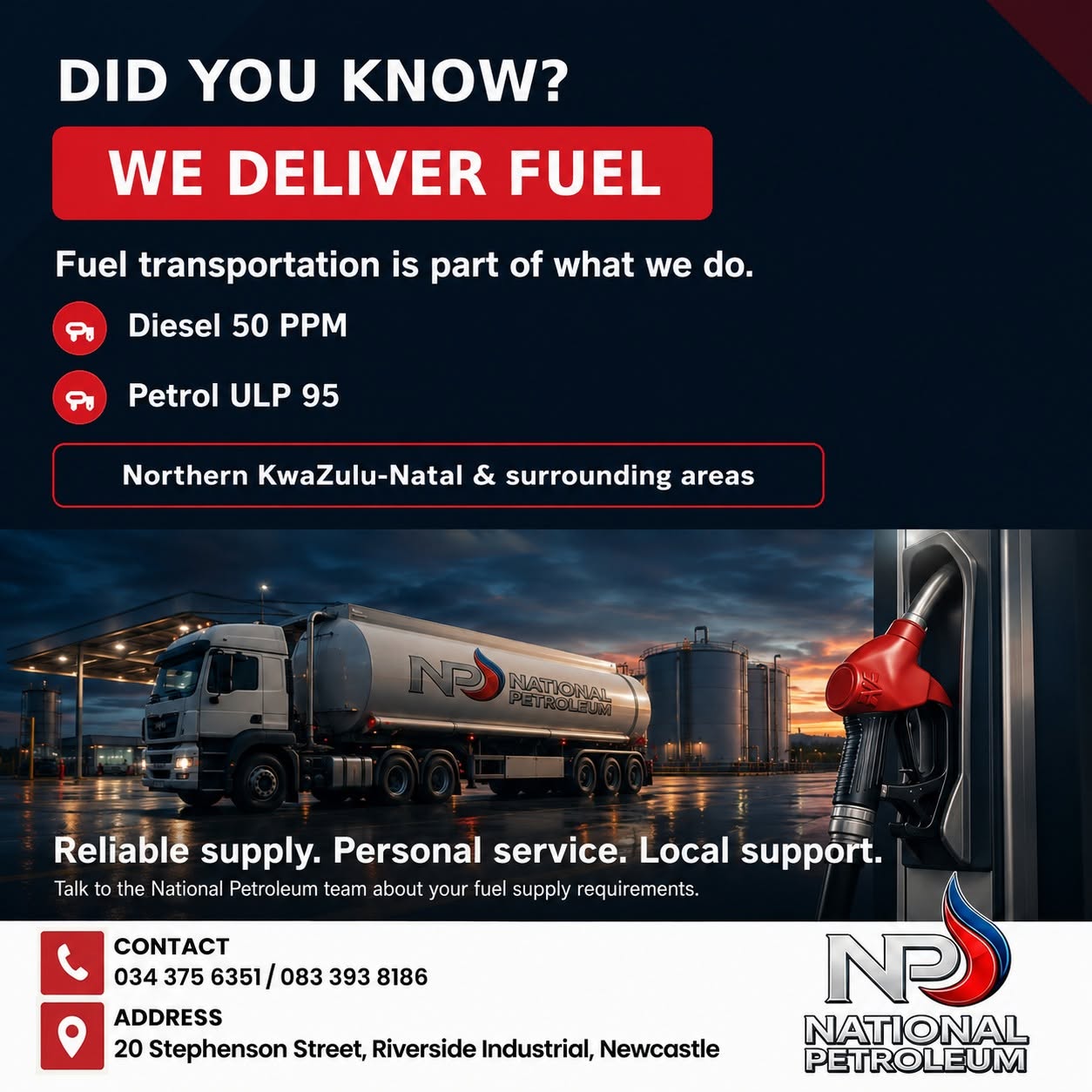 Fuel Delivery in Newcastle & Northern KZN | National Petroleum