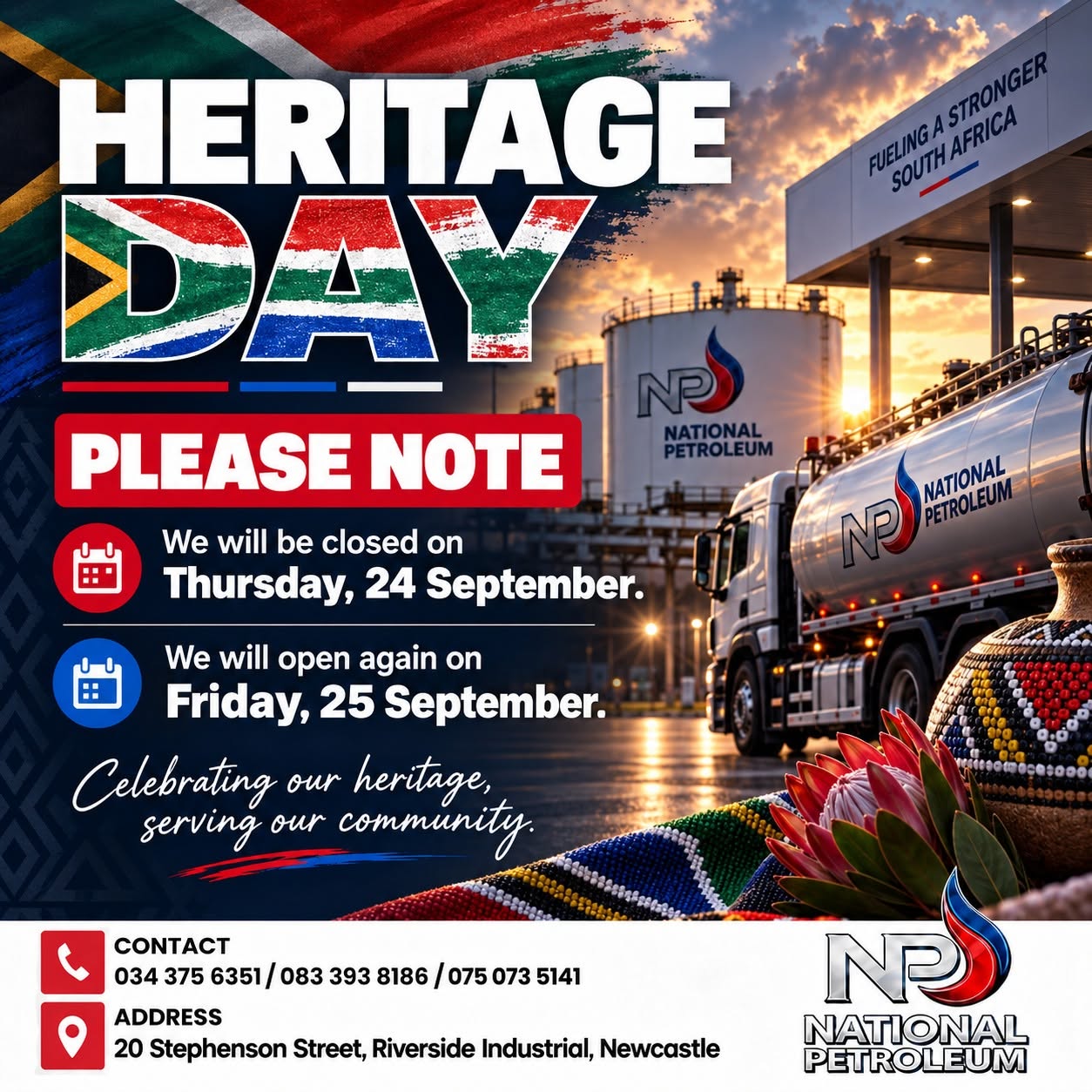 Heritage Day Closure – 24 September 2026 | National Petroleum