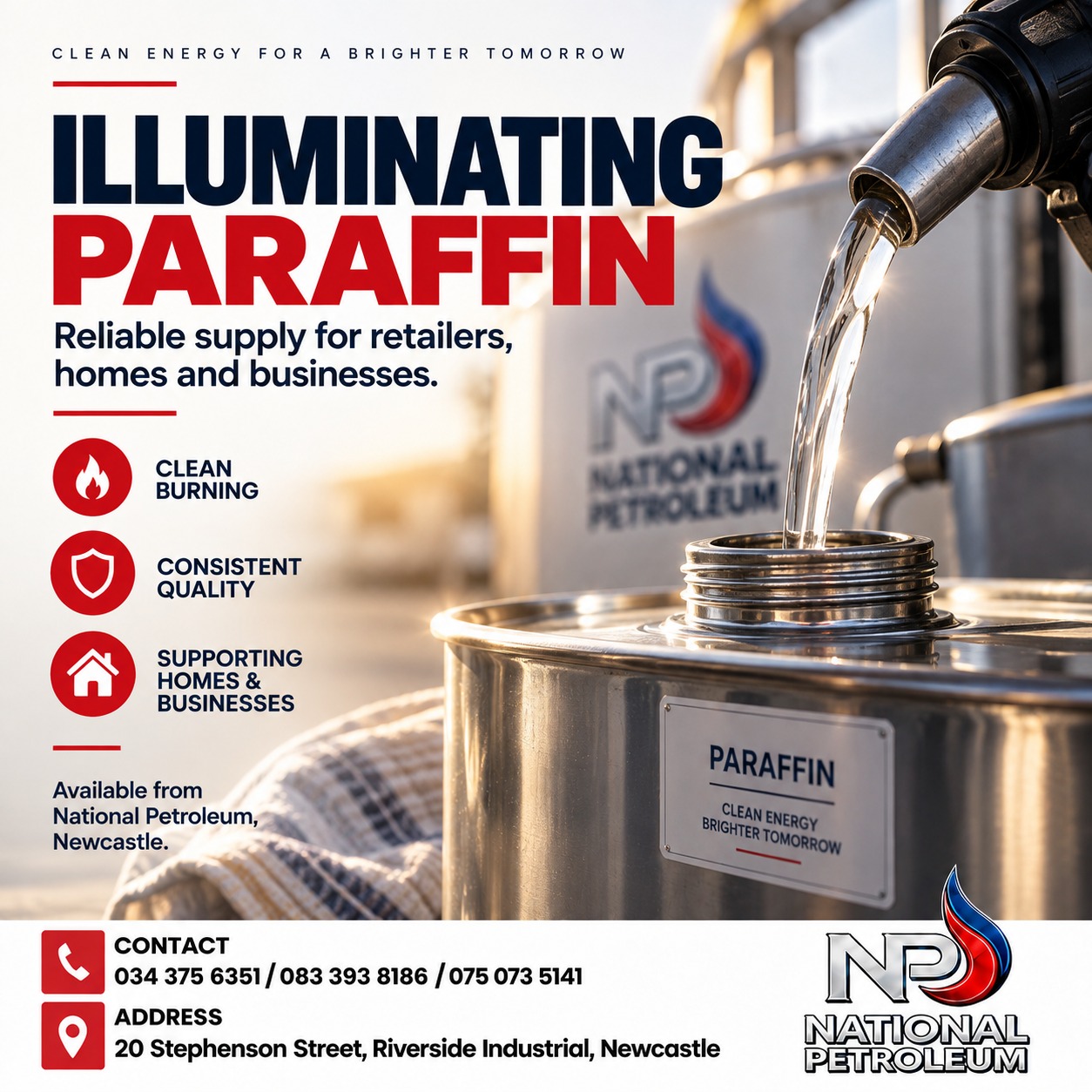 Illuminating Paraffin Supply in Newcastle | National Petroleum